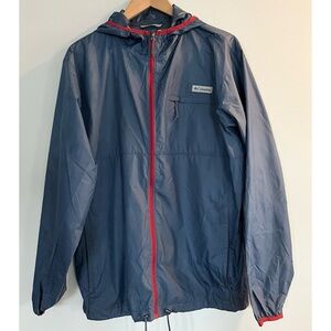 Columbia Blue & Red Windbreaker Rain Coat Size Large